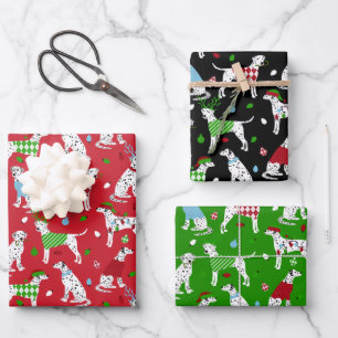 Feuille De Papier Cadeau Dalmatie de Noël