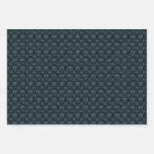 Feuille De Papier Cadeau Damas bleu foncé (Devant 2)