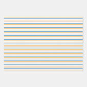 Feuille De Papier Cadeau Damas bleus et jaunes toscans (Devant 3)