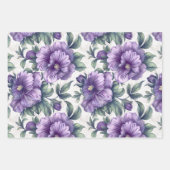Feuille De Papier Cadeau Damas texture luxueuse de violet de fleurs d'alto (Devant)