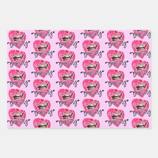 Feuille De Papier Cadeau Dame du chef (Devant 2)