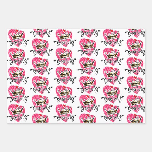 Feuille De Papier Cadeau Dame du chef (Devant)