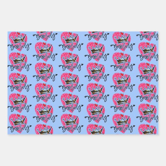 Feuille De Papier Cadeau Dame du chef (Devant 3)