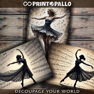 Feuille De Papier Cadeau Danche et musique sauveront le monde -