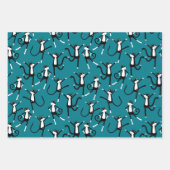 Feuille De Papier Cadeau Dancing Chat Motif Fun (Devant 3)