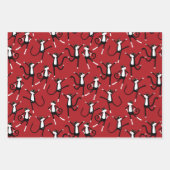 Feuille De Papier Cadeau Dancing Chat Motif Fun (Devant 2)