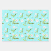 Feuille De Papier Cadeau Dandelions jaunes et bouffées de Dandelion (Devant 3)