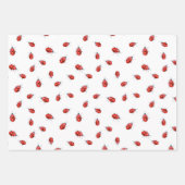 Feuille De Papier Cadeau Dandelions jaunes et Ladybugs rouges (Devant 3)