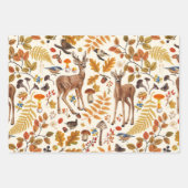 Feuille De Papier Cadeau Dans les bois / Cerf d'automne sur le blanc (Devant 3)
