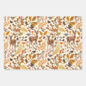 Feuille De Papier Cadeau Dans les bois / Cerf d'automne sur le blanc (Devant 2)