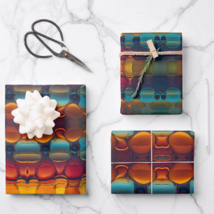 Feuille De Papier Cadeau Danse Abstraite d'huile et d'eau