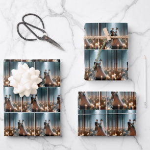 Feuille De Papier Cadeau Danse Mariage d'Halloween