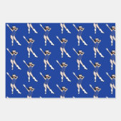 Feuille De Papier Cadeau Danseur Bleu d'Hiver (Devant)