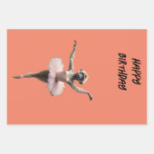 Feuille De Papier Cadeau Danseur De Ballet Gibbon Monkey Dans Un Tutu, (Devant 3)