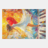 Feuille De Papier Cadeau Danseur Whimsical, Couple de squelette, Fille Whim (Devant)