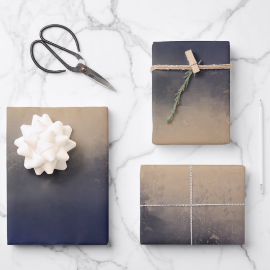 Feuille De Papier Cadeau Dark Moody Art moderne paysage (Recto)