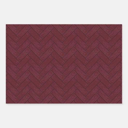 Feuille De Papier Cadeau Dark Red Masculine Set (Devant 2)