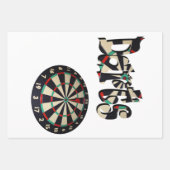 Feuille De Papier Cadeau Darts Logo Et Dartboard, (Devant 2)