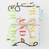 Feuille De Papier Cadeau Dasher Dancer Prancer and Bourbon (En situation)