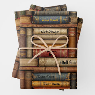 Feuille De Papier Cadeau Date Nuit avec un nom de Personnaliser du livre An