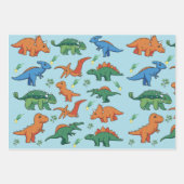 Feuille De Papier Cadeau De mignons dinosaures pour bébés (Devant 2)