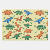 Feuille De Papier Cadeau De mignons dinosaures pour bébés (Devant)