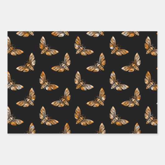 Feuille De Papier Cadeau Death's Head Moth Pattern (Devant 3)