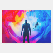 Feuille De Papier Cadeau Debout dans les couleurs (Devant 2)