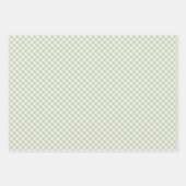 Feuille De Papier Cadeau Début d'automne rétro Gingham | Olive douce (Devant 2)