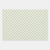 Feuille De Papier Cadeau Début d'automne rétro Gingham | Olive douce (Devant)