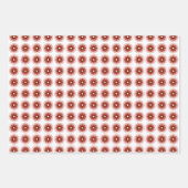 Feuille De Papier Cadeau Début de Noël rouge moderne du milieu du siècle (Devant 3)