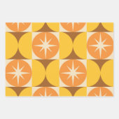 Feuille De Papier Cadeau Début du milieu du siècle sur les cercles jaunes o (Devant 3)