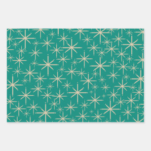 Feuille De Papier Cadeau Début rétro dans le beige moyen, orange, Turquoise