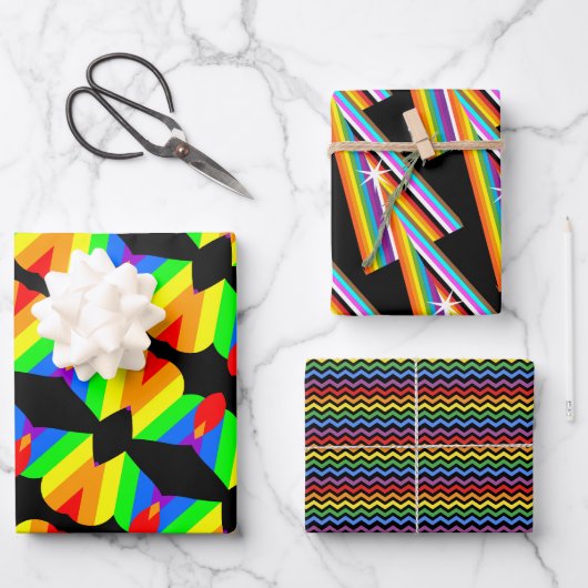 Feuille De Papier Cadeau Déclaration minimale de l'arc-en-ciel (Recto)