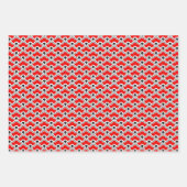 Feuille De Papier Cadeau Déco pétoncles chinois, rouge, or et bleu (Devant)