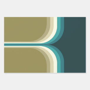 Feuille De Papier Cadeau Décor à deux arches de style rétro