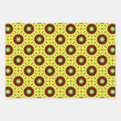 Feuille De Papier Cadeau Décor rouge jaune vert (Devant 3)