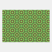 Feuille De Papier Cadeau Décor rouge jaune vert (Devant)