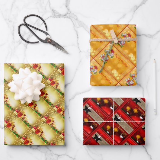 Feuille De Papier Cadeau Décorations de Noël (Recto)