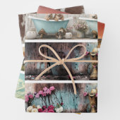 Feuille De Papier Cadeau Decoupage 26x6" Farmhouse Designs for Handsaws (En situation)