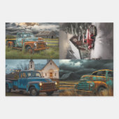 Feuille De Papier Cadeau Découpage 3 Conception Pâques, Camions, Dessous de (Devant 3)