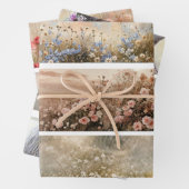 Feuille De Papier Cadeau Decoupage 3 conceptions fille de ferme et scies à (En situation)