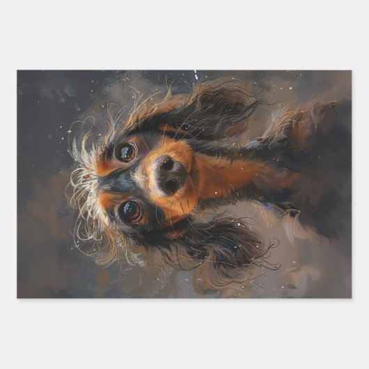 Feuille De Papier Cadeau Découpage Apocalypse Dachshund Vache Highland (Devant 2)