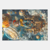 Feuille De Papier Cadeau Découpage Ballons Mystique à air chaud (Devant)