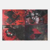 Feuille De Papier Cadeau Découpage Coeurs de Saint-Valentin et couples goth (Devant 2)