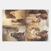 Feuille De Papier Cadeau Découpage Collection Whimsèque Chevaux et cygne (Devant)