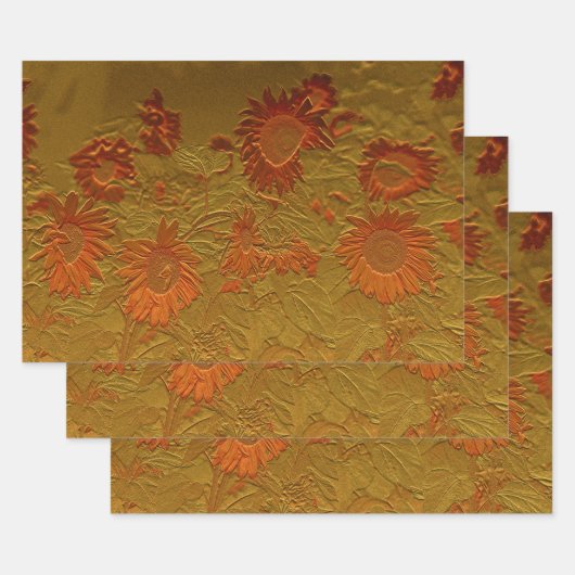 Feuille De Papier Cadeau Découpage Conception de l'art floral Orange de tou (Lot)