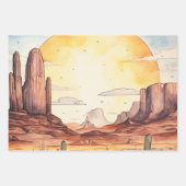 Feuille De Papier Cadeau Découpage d'aquarelle BoHo Ouest (Devant 2)