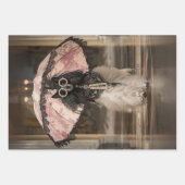 Feuille De Papier Cadeau Découpage de la piste de mode de caniche française (Devant)