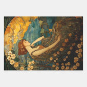 Feuille De Papier Cadeau Découpage de mosaïque florale enchantée (Devant)